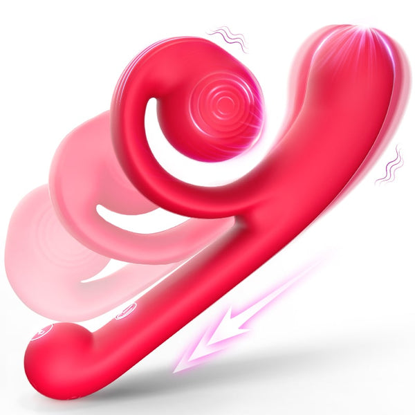 4 in 1 Snail Dual Stimulation Vibrator for Woman's Clitoris and G-Spot