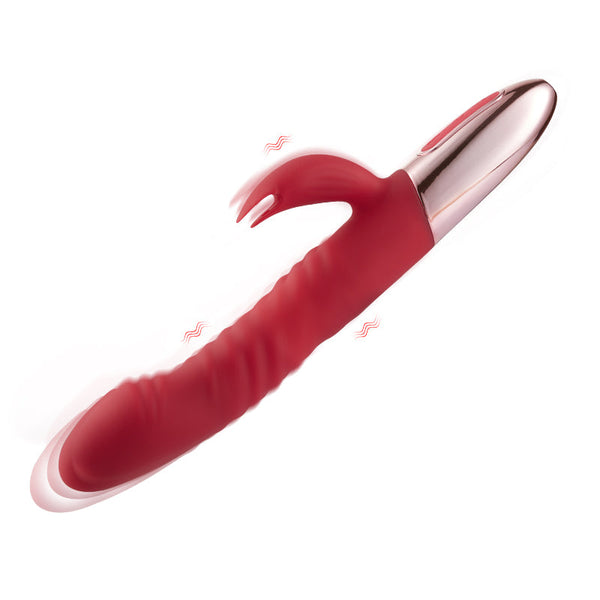 3-IN-1 Retractable Burgundy Heated Vibrator