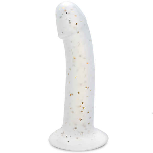 Jelly Clear Star Glitter  6.29in Handheld Dildo