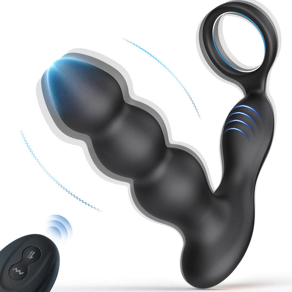 Torne 3 Progressive Beads Low Noise 10 Vibrating Prostate Massager Butt Plug with Cock Ring