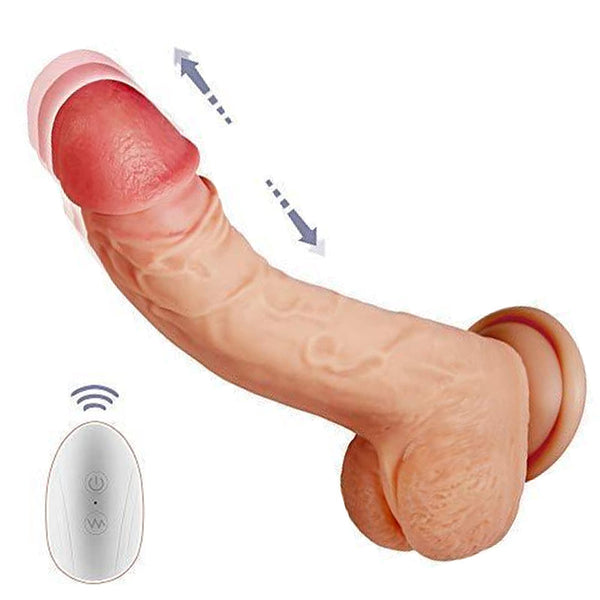 8.5-Inch 8 Mode Vibrating Thrusting Rotating Heating Remote Control Realistic Dildo