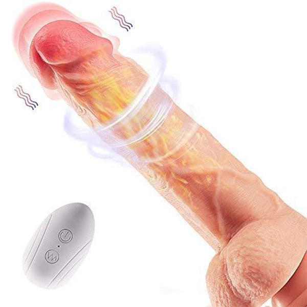 8.3-Inch 4 in 1 Thrusting Rotation Vibrating Heating Lifelike Dildo