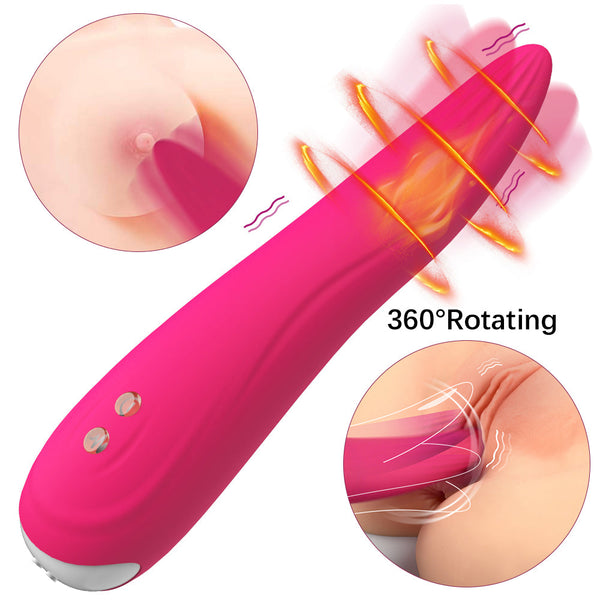 16 Rotating & Vibrating Modes 360° Rotating Automatic Heating Silicone Vibrator